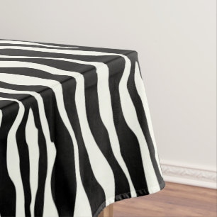 Toalha De Mesa Listras de zebra - Preto e Branco