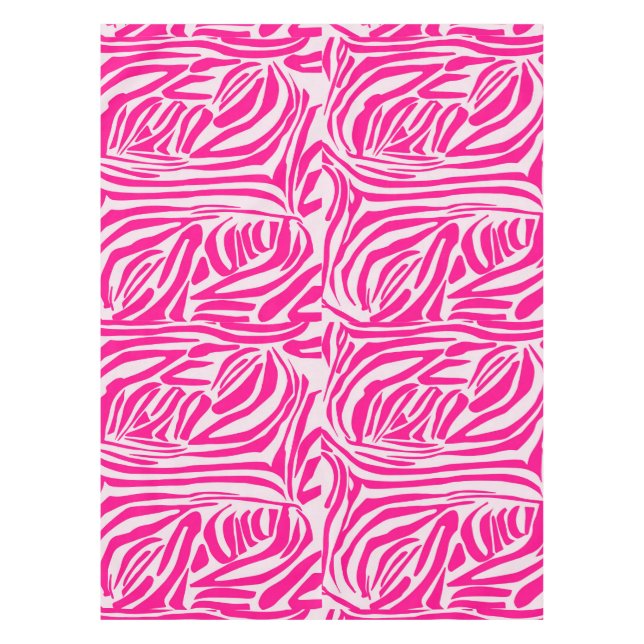 Toalha De Mesa Listras de zebra rosa (Frente)