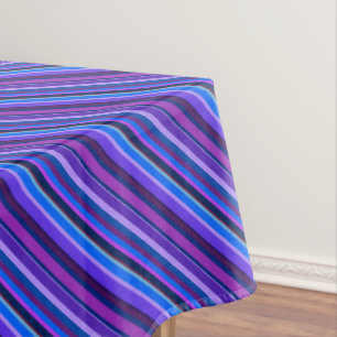 Toalha De Mesa Listras diagonais em azul e roxo