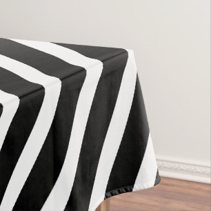 Toalha De Mesa Listras Modernas Elegantes Listras Pretas e Bran