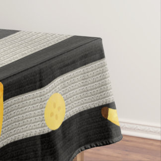Toalha De Mesa Listras Pretas e Brancas de Banana Moderna