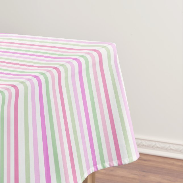 Toalha De Mesa Listras, rosa, verde (Posição Original)