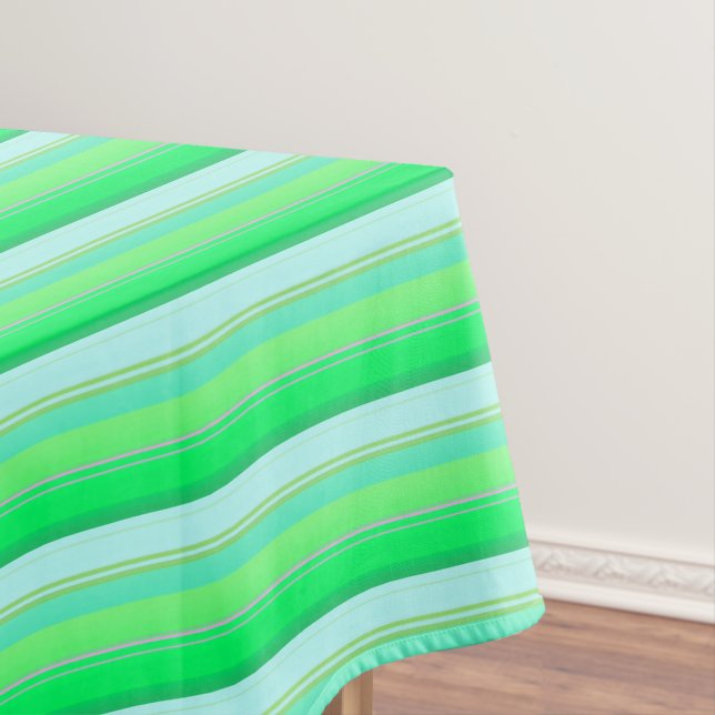Toalha De Mesa Listras verdes aqua fofas (Posição Original)