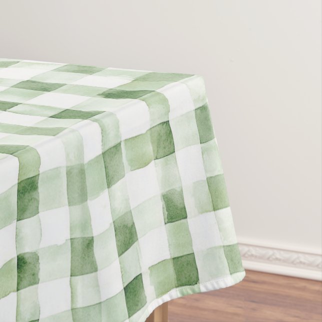 Toalha De Mesa Listras Xadrez Verde Branco (Posição Original)
