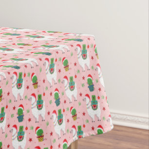 Toalha De Mesa Llamas e Cactos - Padrão de Natal