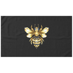 Toalha De Mesa Logotipo Faux Gold Foil Polygonal da Abelha em Pre