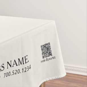 Toalha De Mesa Logotipo Simples da Empresa Off White em Marfim pa