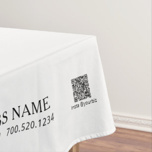 Toalha De Mesa Logotipo Simples de Empresa em Preto e Branco para