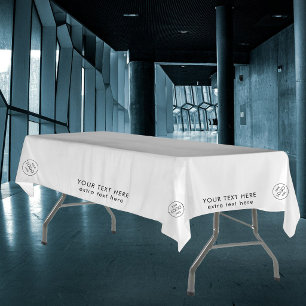Toalha De Mesa Loja Pop Up Logotipo de Negócios Texto Promo Feira
