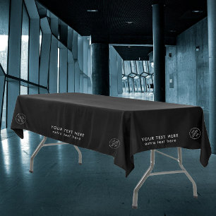 Toalha De Mesa Loja Pop Up Logotipo Promoção Negócios Feira Preto
