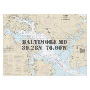 Toalha De Mesa Longitude náutica Latitude Baltimore MD 12281