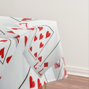 Toalha De Mesa Lucky Sevens Diamantes E Cartões De Poker,