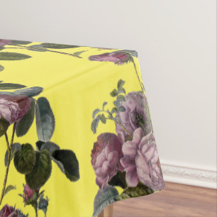 Toalha De Mesa Lush Vintage Lavanda Floral Amarelo Tabletloe
