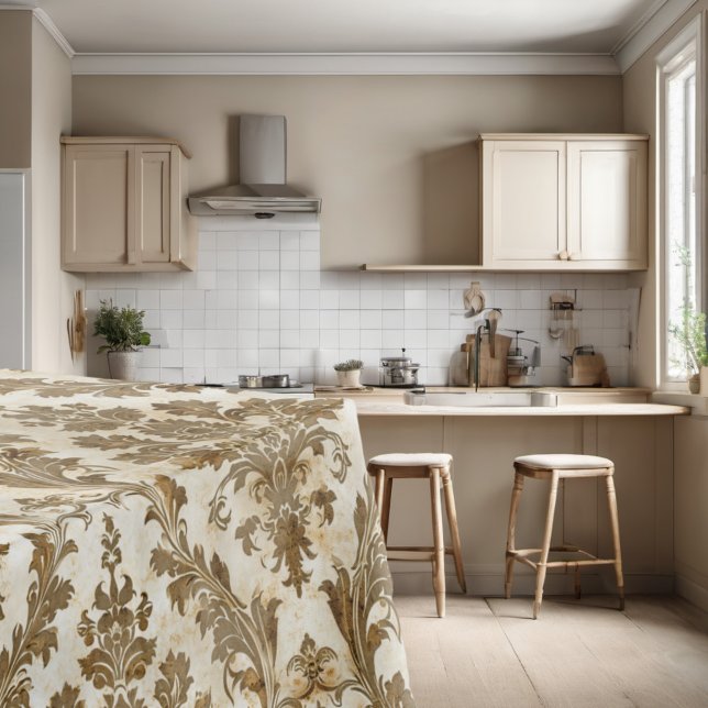 Toalha De Mesa Luxurioso Elegante Ivory Damask (Criador carregado)