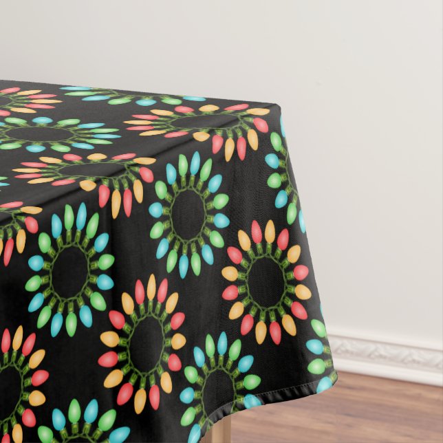 Toalha De Mesa Luzes de Natal em Círculos Coloridos (Posição Original)