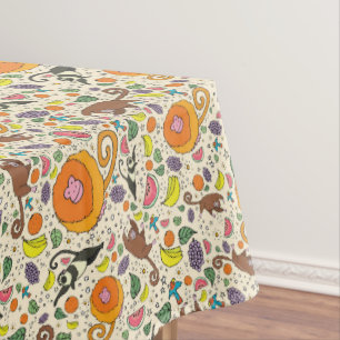 Toalha De Mesa Macacos de amarelo