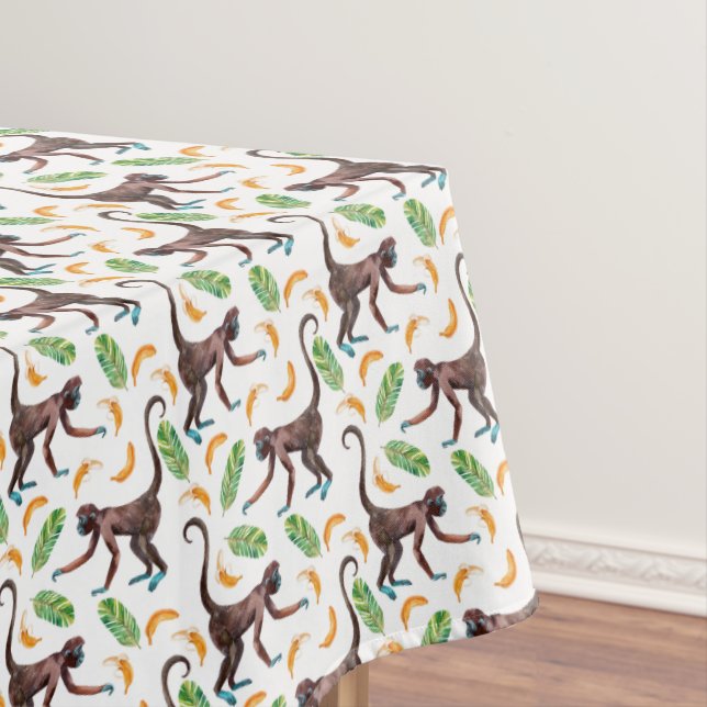 Toalha De Mesa Macacos doces que manipulam bananas (Posição Original)