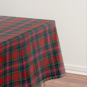 Toalha De Mesa MacPherson Clan Tartan Vermelho, Azul e Xadrez Ver