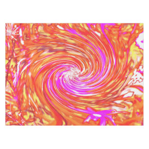 Toalha De Mesa Magenta Retro e Cores de Outono Floral Swirl