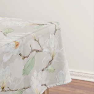 Toalha De Mesa Magnésia Branca Pintada à Mão por Esmagamento