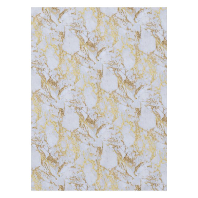 Toalha De Mesa Magnífica moda moderna mármore de ouro falso (Frente)