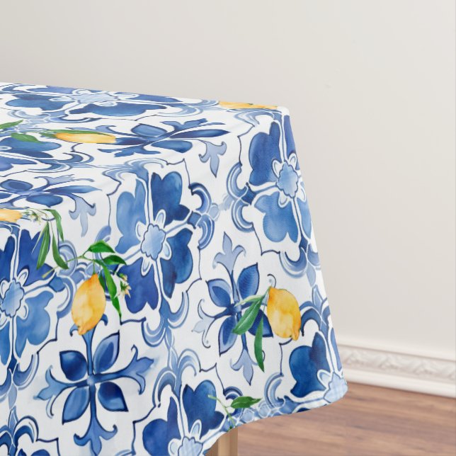 Toalha De Mesa Majolica, limão, azulejos sicilianos, (Posição Original)