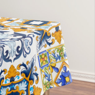 Toalha De Mesa Majolica, limões, azulejos da Sicília