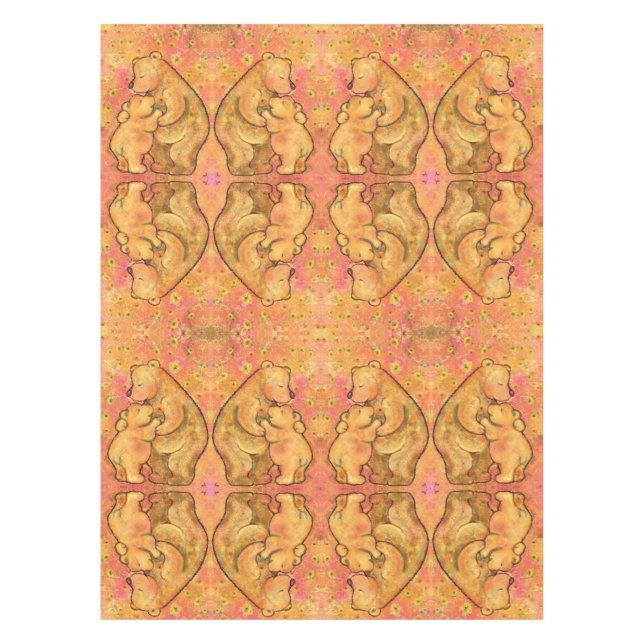 Toalha De Mesa Mamãe e Bebê Urso - Abraço (Frente)