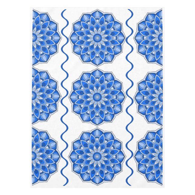 Toalha De Mesa Mandala em azul (Frente)