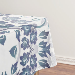 Toalha De Mesa Mandala Floral em Azul Empoeirado