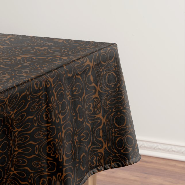 Toalha De Mesa Mandalá Marrom Chocolate com Simetria Intricada (Posição Original)
