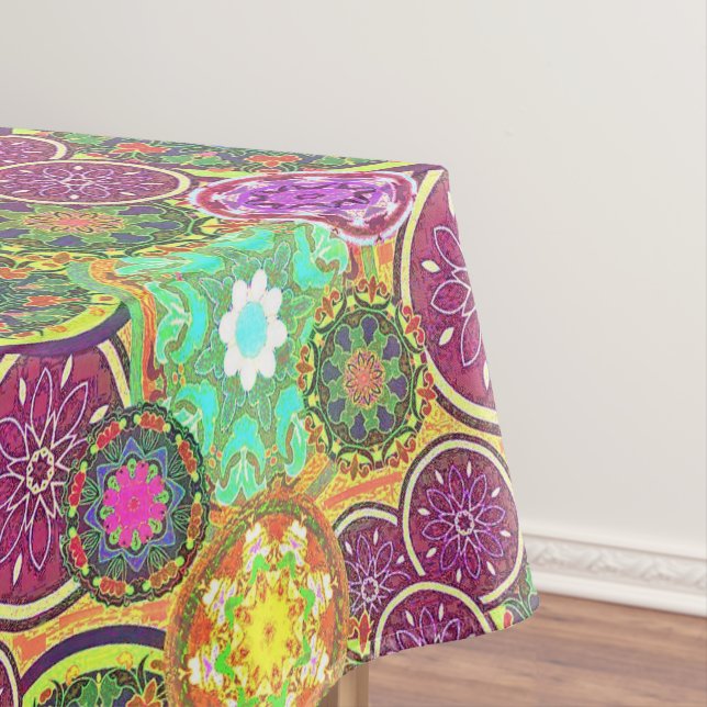 Toalha De Mesa Mandalas Coloridos (Posição Original)