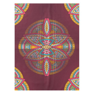 Toalha De Mesa Mandalas em padrões mistos de Maroon