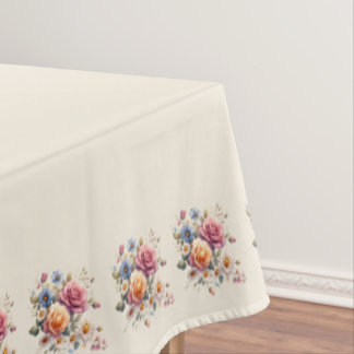 Toalha De Mesa Mantel Beige Flores para Celebrar