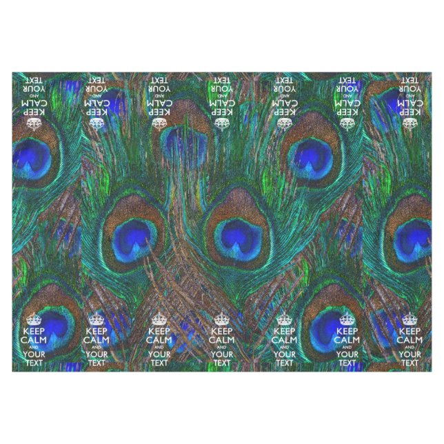 Toalha De Mesa Mantenha-Se Calmo E A Sua Peacock De Texto Persona (Frente (Horizontal))