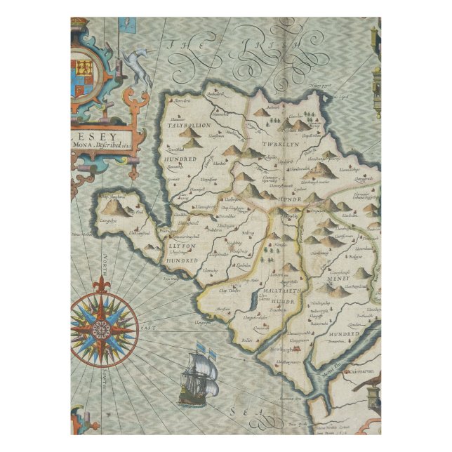 Toalha De Mesa Mapa antigo antigo inspirado (7) (Frente)
