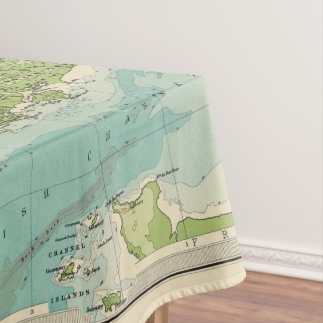 Toalha De Mesa Mapa bathyorographical das ilhas britânicas (Posição Original)