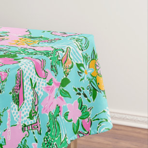 Toalha De Mesa Mapa da Flórida Estilo Preppy Impressão de Padrão 