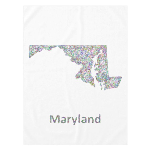 Toalha De Mesa Mapa de Maryland (Frente)