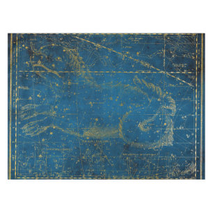 Toalha De Mesa Mapa em estrela Dourada e azul de Médio ilustrado