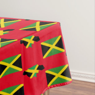 Toalha De Mesa MAPA na moda Red JAMAICAN Jamaica Flag
