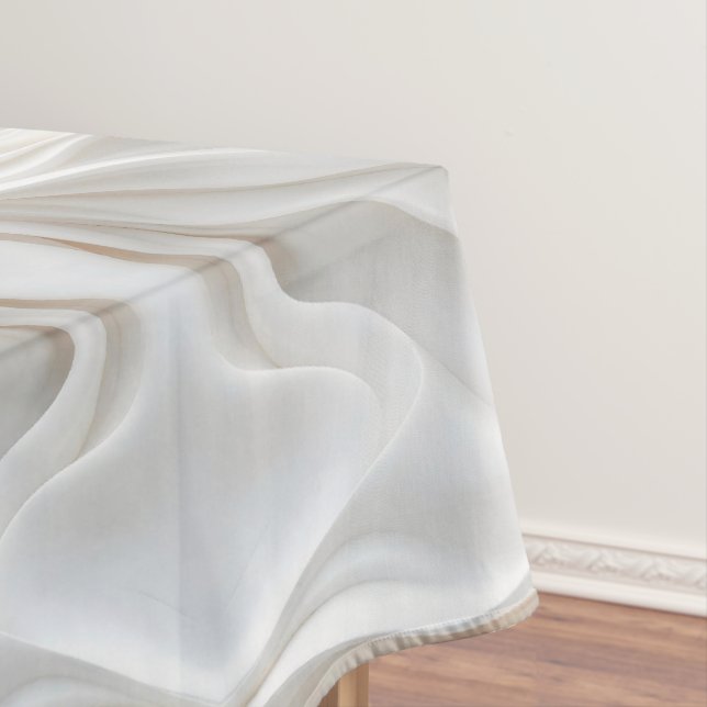 Toalha De Mesa Marble Wave Elegant Abstrato White - Moderno (Posição Original)