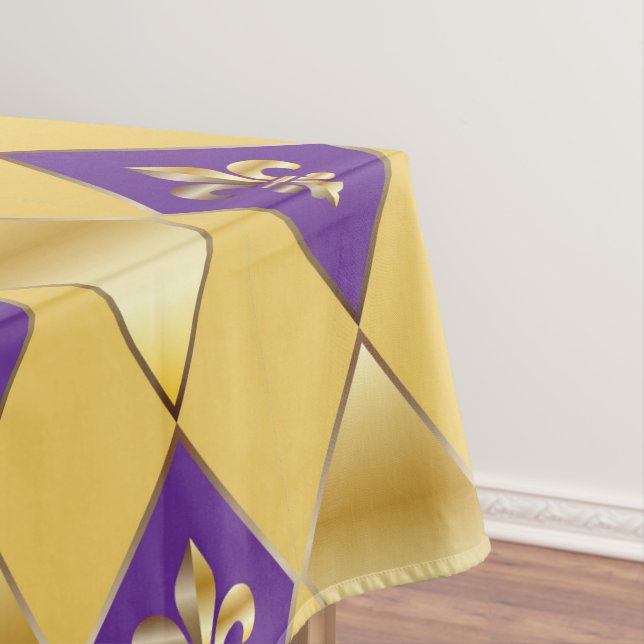 Toalha De Mesa Mardi Gras Carnaval Fleur de Lis Diamond Decore (Posição Original)