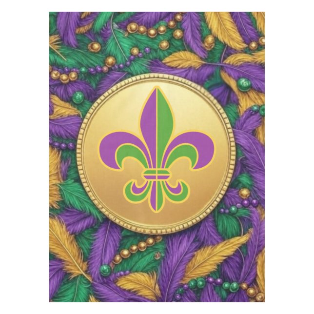 Toalha De Mesa Mardi Gras Fleur de lis (Frente)