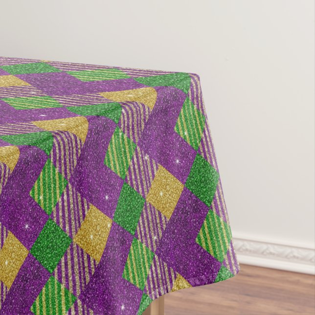 Toalha De Mesa Mardi Gras Zig Zag Pattern  (Posição Original)