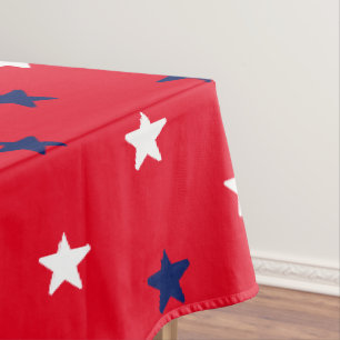 Toalha De Mesa marinho branco vermelho estrelas azuis americanas