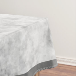 Toalha De Mesa Mármore Branco e Cinza Simples |