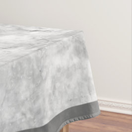 Toalha De Mesa Mármore Branco e Cinza Simples | Médio