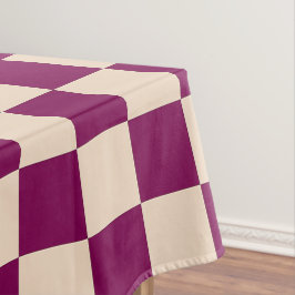 Toalha De Mesa Maroon and beige checkerboard pattern