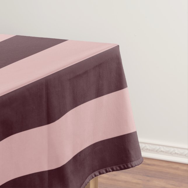Toalha De Mesa Maroon e Stripes Rosa (Posição Original)